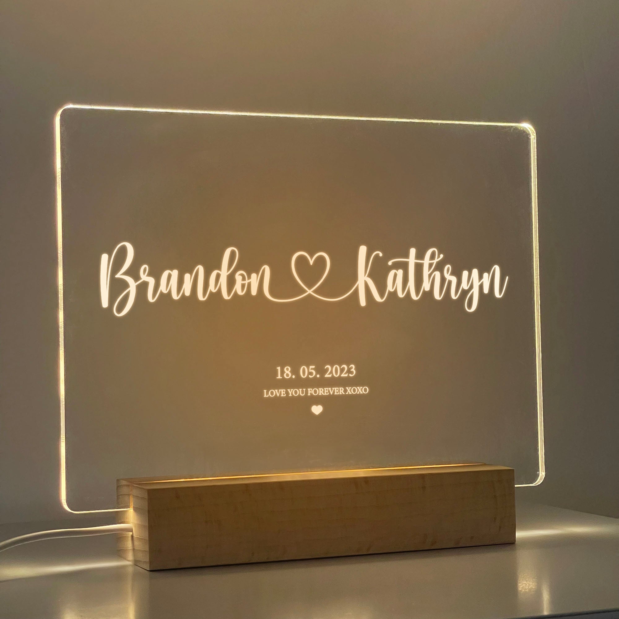 Personalized Couple Name LED Acrylic Night Light (NNV01)