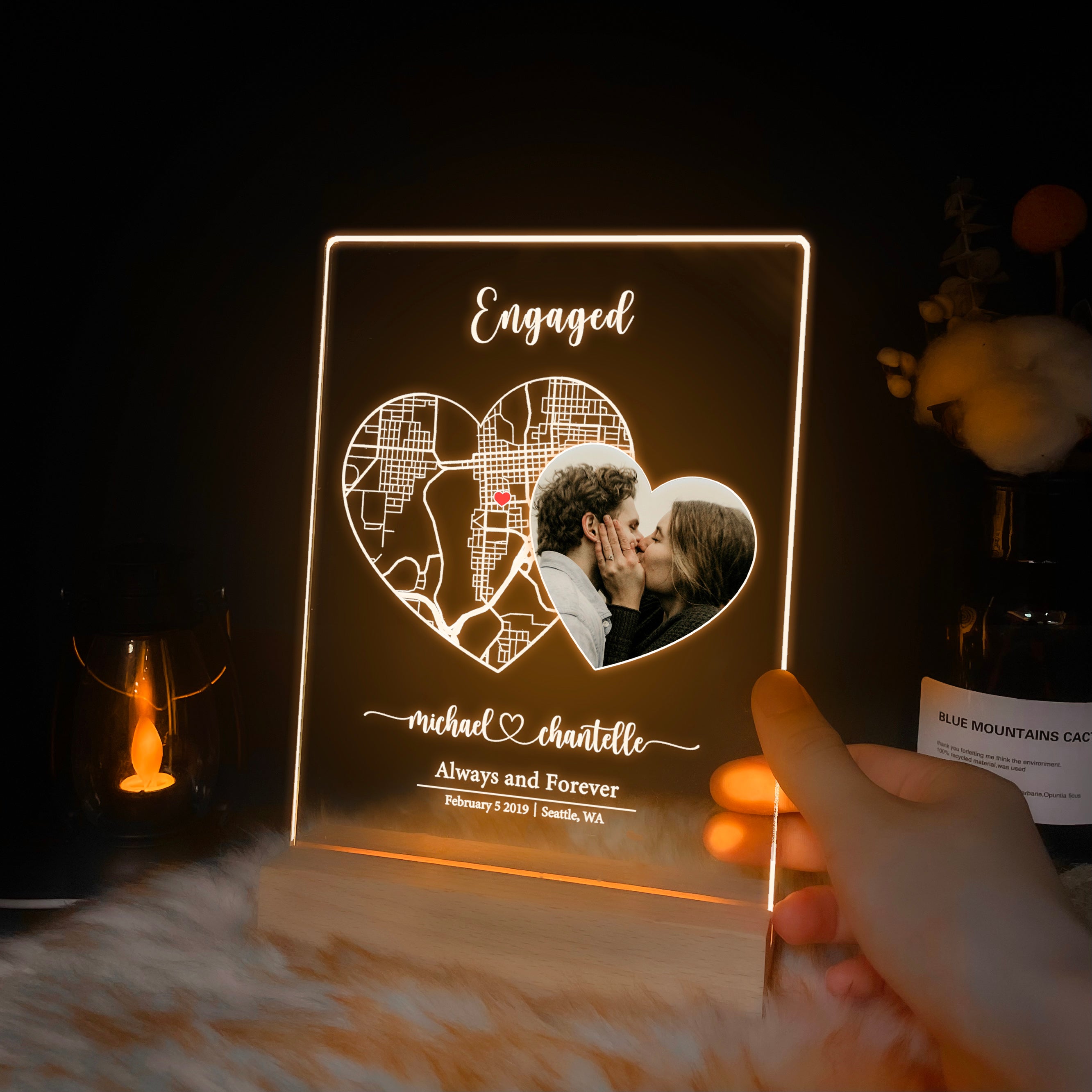 Custom Location Map and Photo Night Light (MAP05)