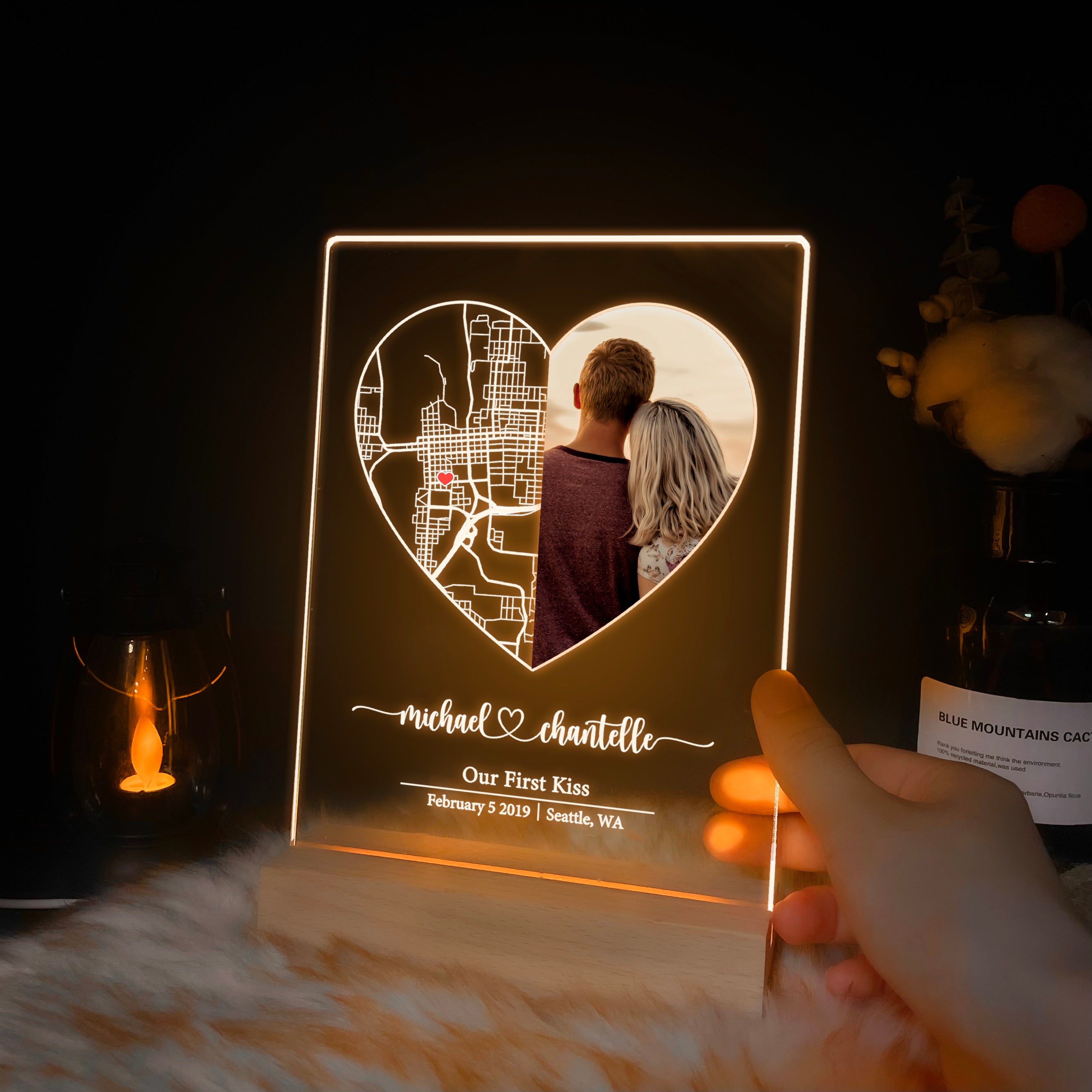 Custom Location Map and Photo Night Light (MAP07)