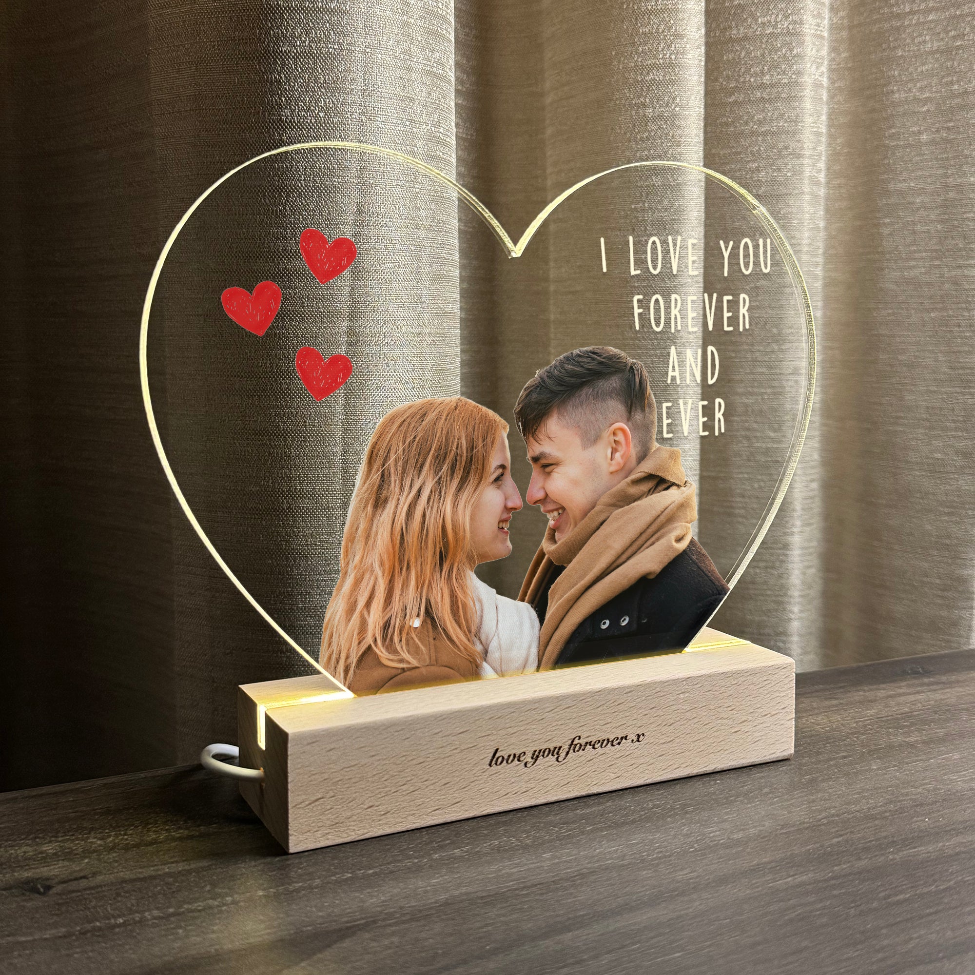 Personalized Heart-Shaped Photo Lamp (HEART07)