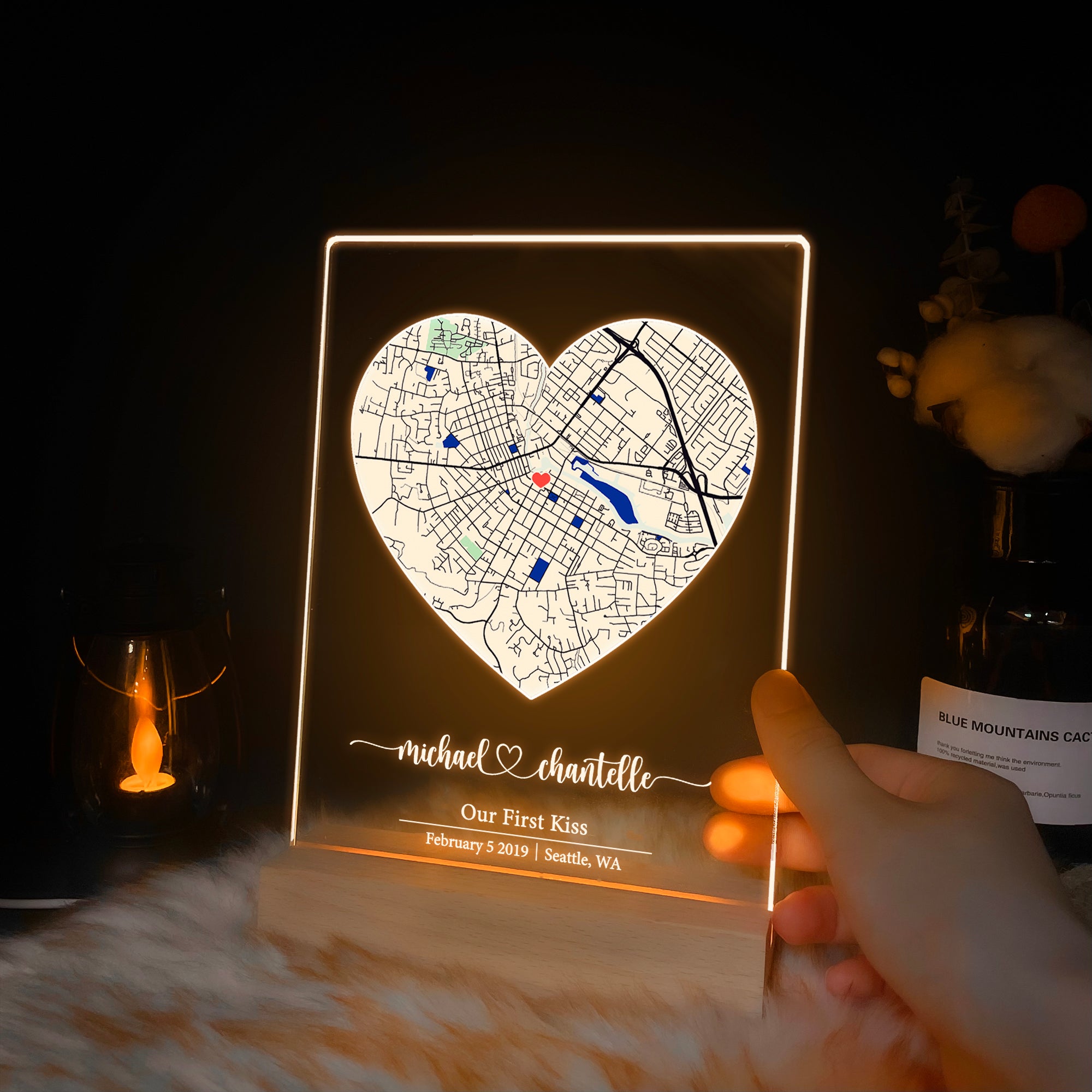 Custom Location Map Acrylic Night Light (MAP20)