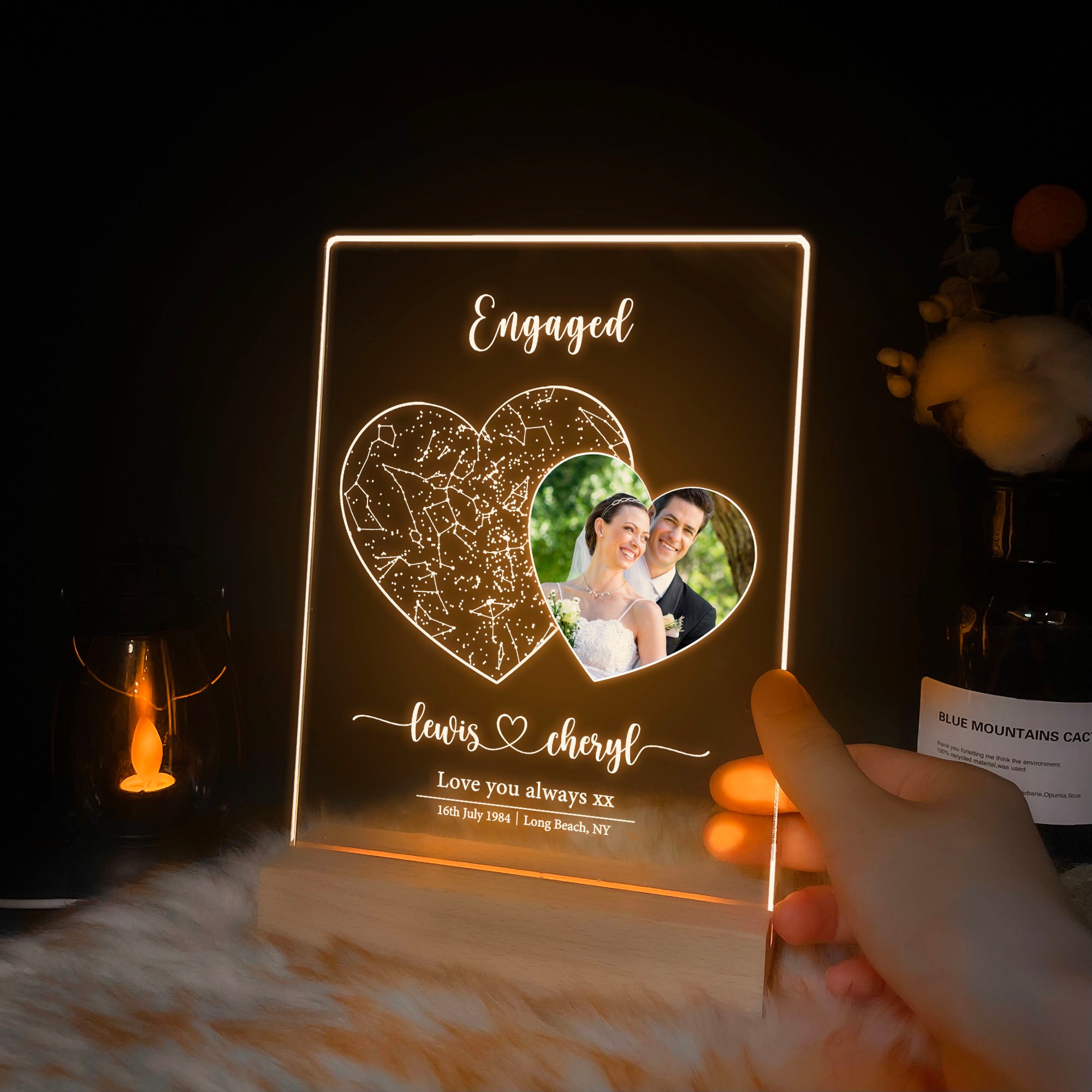Personalized Engagement Star Map and Photo Light (STAR01K)