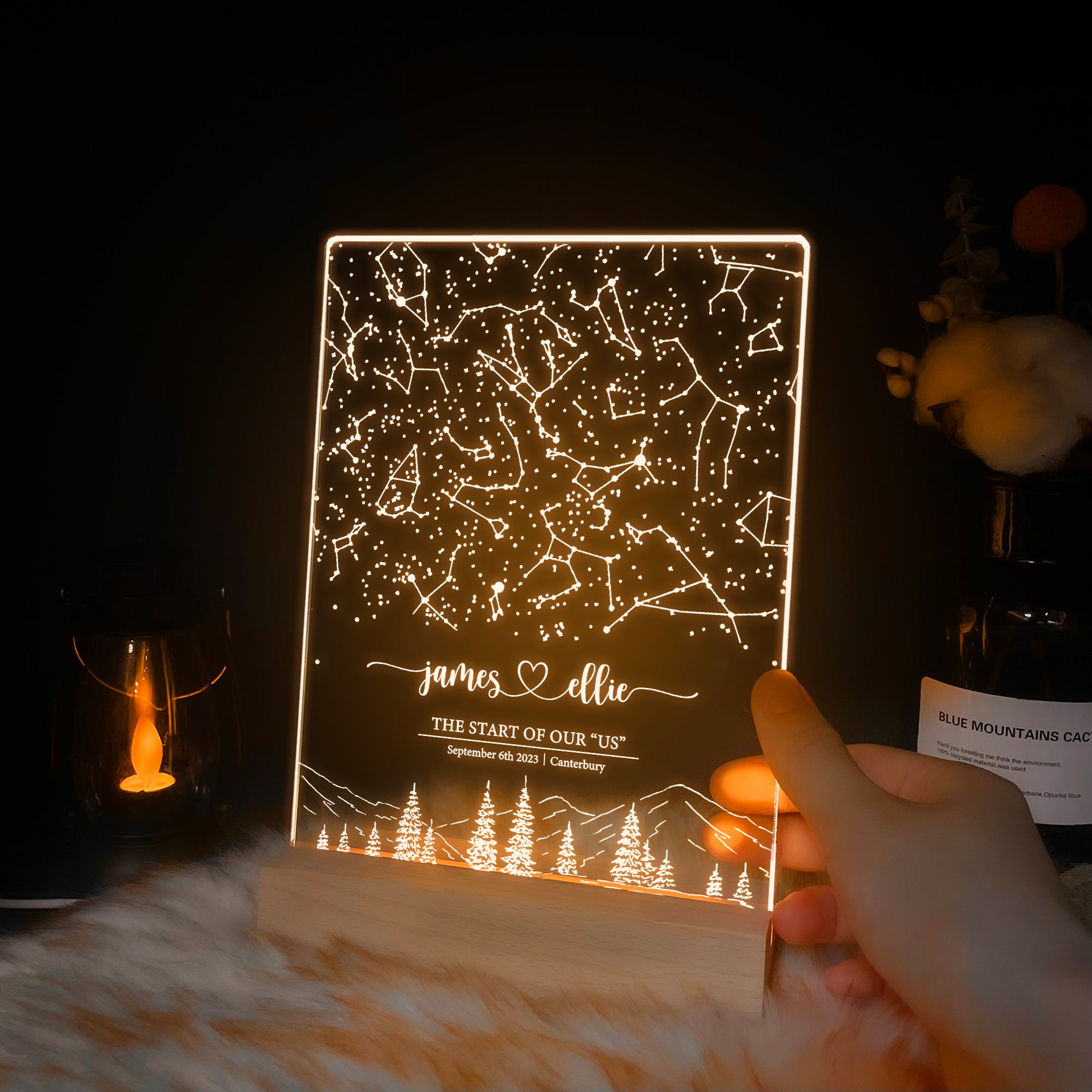 Personalized Night Sky Star Map by Date – Custom Constellation Print & Night Light (STAR01Q)