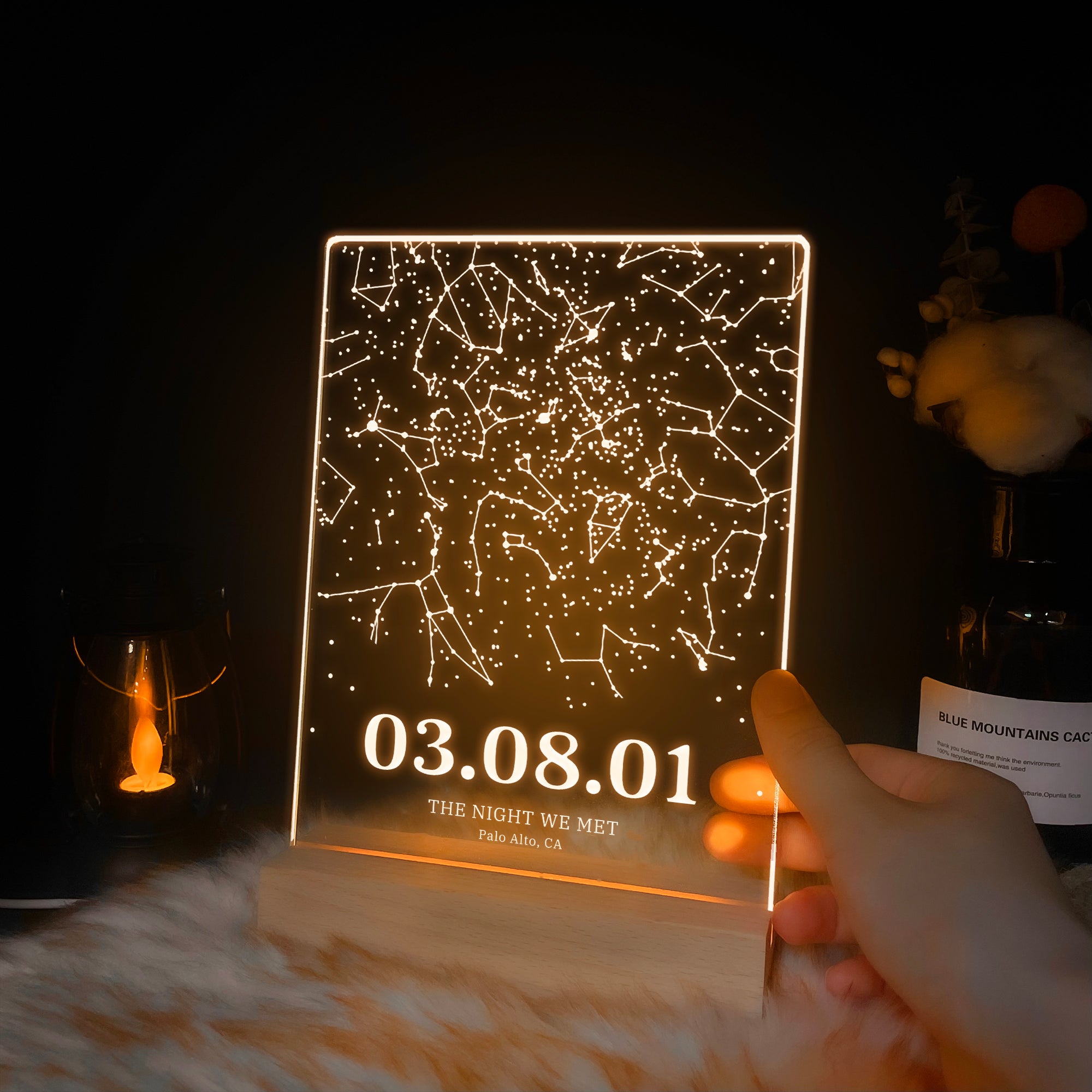 Personalized Night Sky Star Map by Date – Custom Constellation Print & Night Light (STAR01Y)