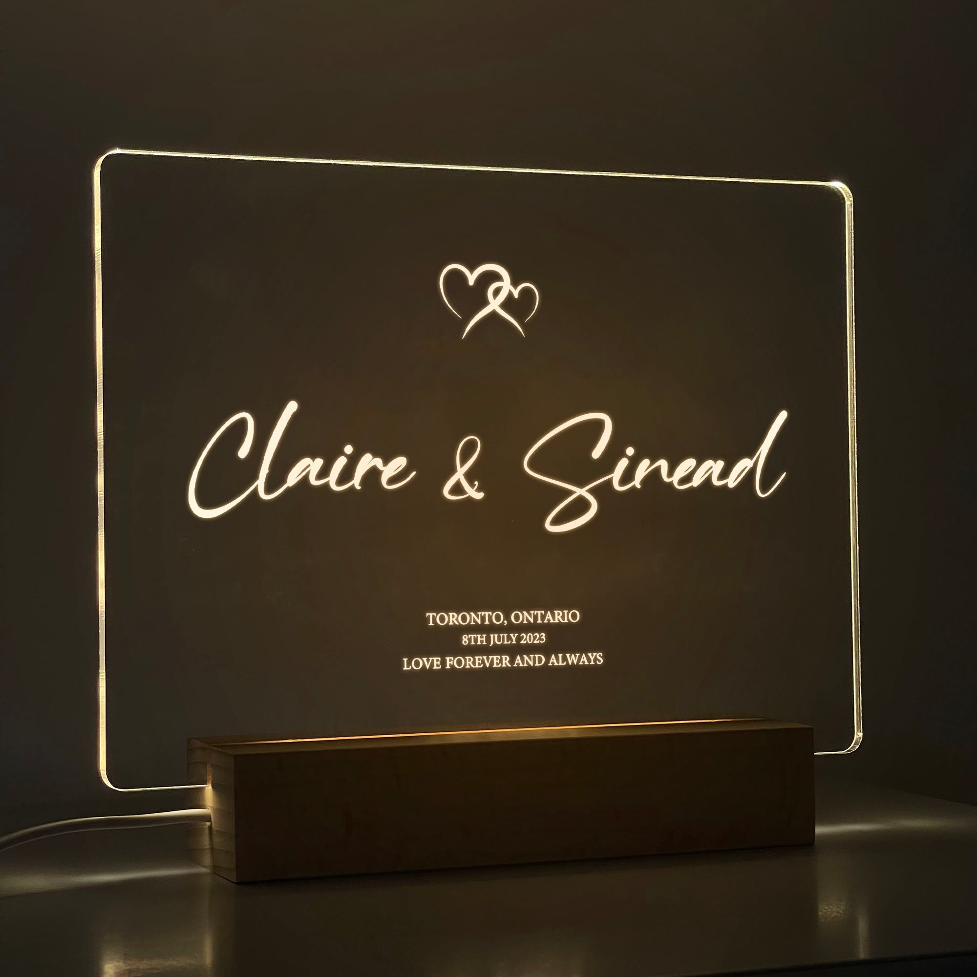 Personalized Couple Name LED Acrylic Night Light (NNV02)