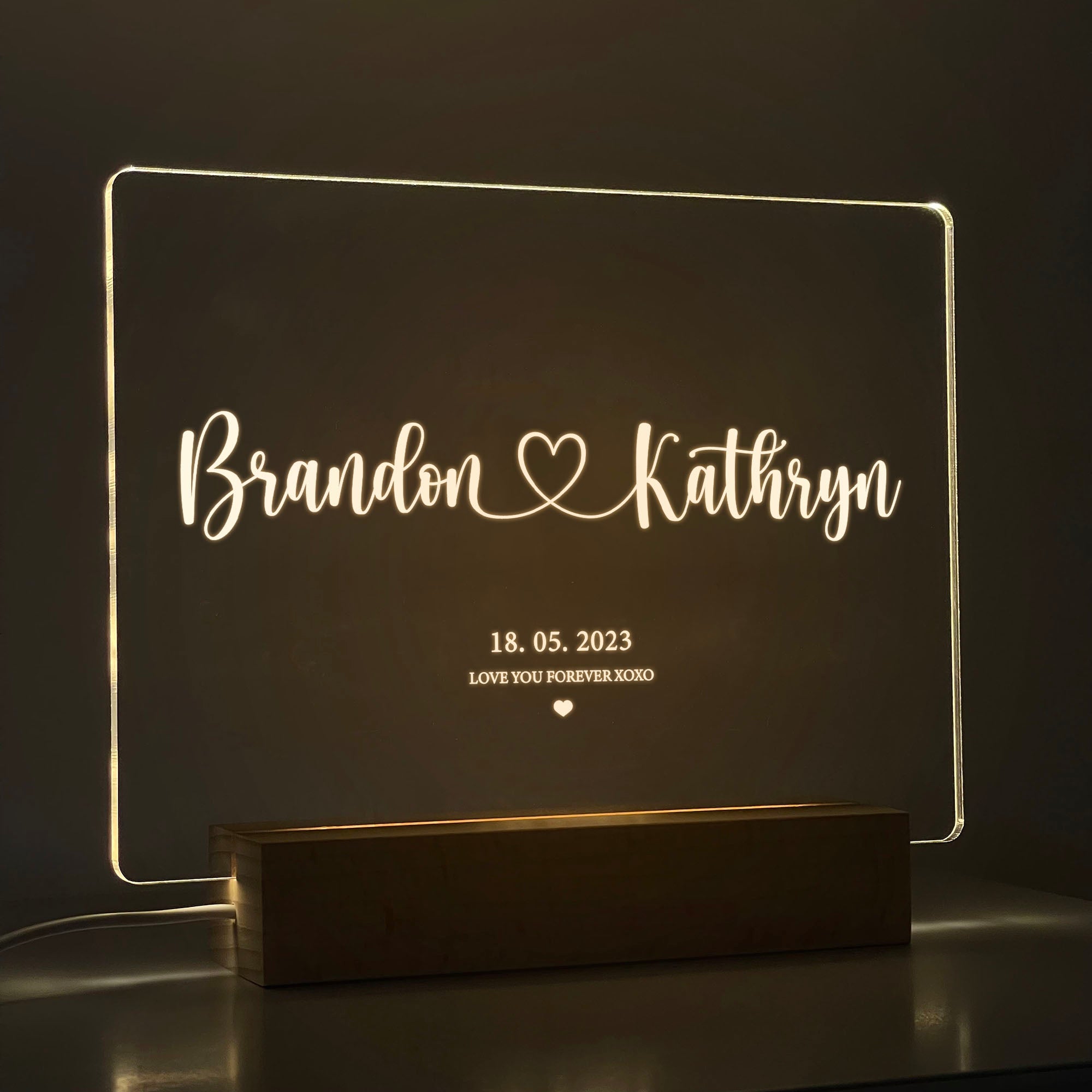 Personalized Couple Name LED Acrylic Night Light (NNV01)
