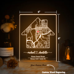 Custom Location Map Acrylic Night Light (MAP04)