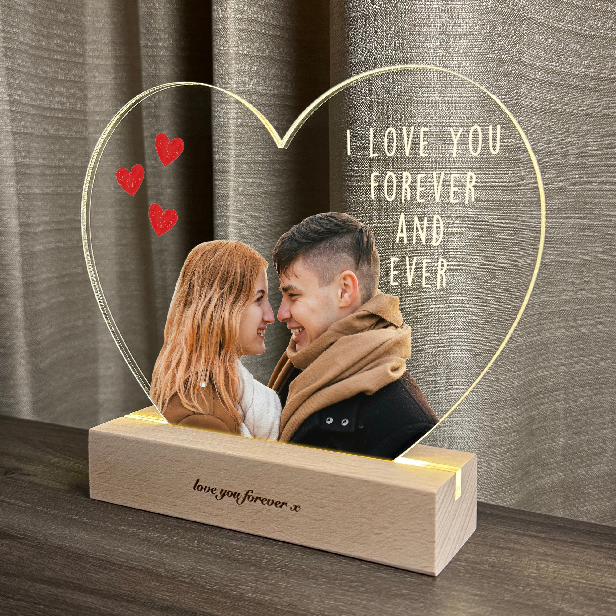 Personalized Heart-Shaped Photo Lamp (HEART07)