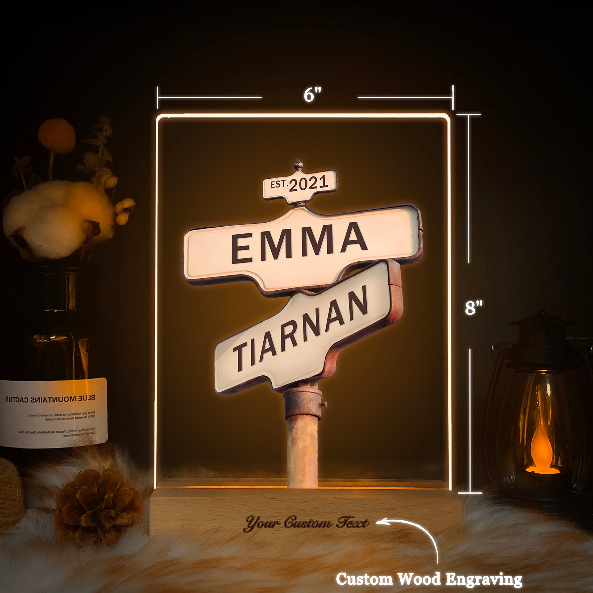 Personalized Street Sign LED Acrylic Night Light (NNV16)