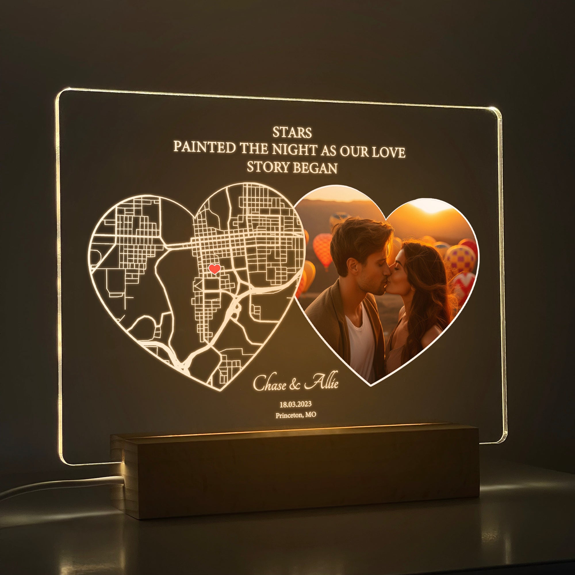 Custom Location Map and Photo Night Light (MAP11)