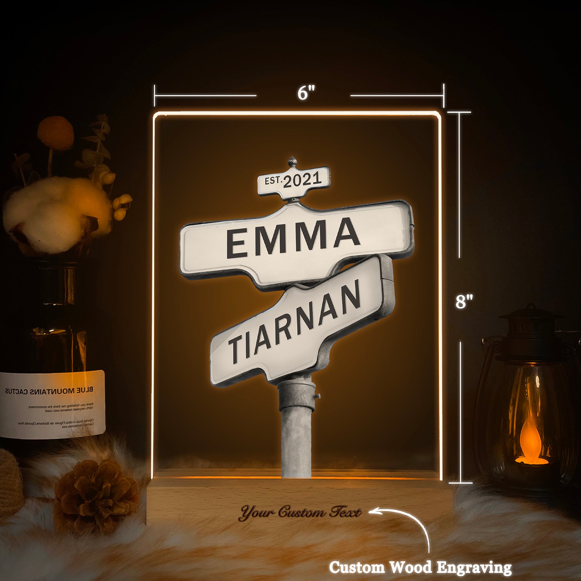 Personalized Street Sign LED Acrylic Night Light (NNV17)