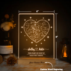 Personalized Night Sky Star Map by Date – Custom Constellation Print & Night Light (STAR01AB)
