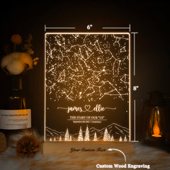 Personalized Night Sky Star Map by Date – Custom Constellation Print & Night Light (STAR01Q)