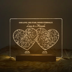 Personalized Night Sky Star Map by Date – Custom Constellation Print & Night Light (STAR01J)