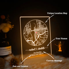 Custom Location Map Acrylic Night Light (MAP03)