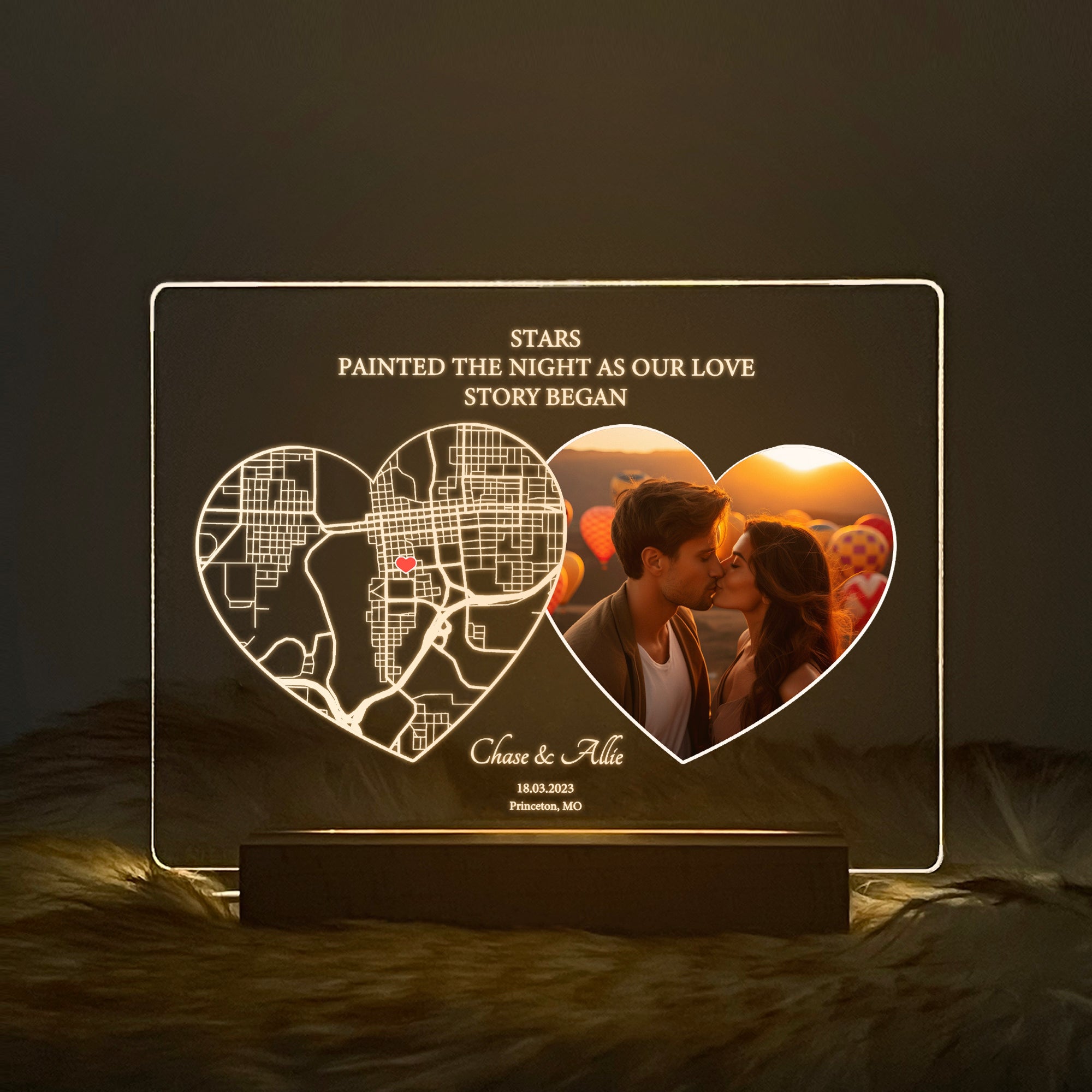 Custom Location Map and Photo Night Light (MAP11)