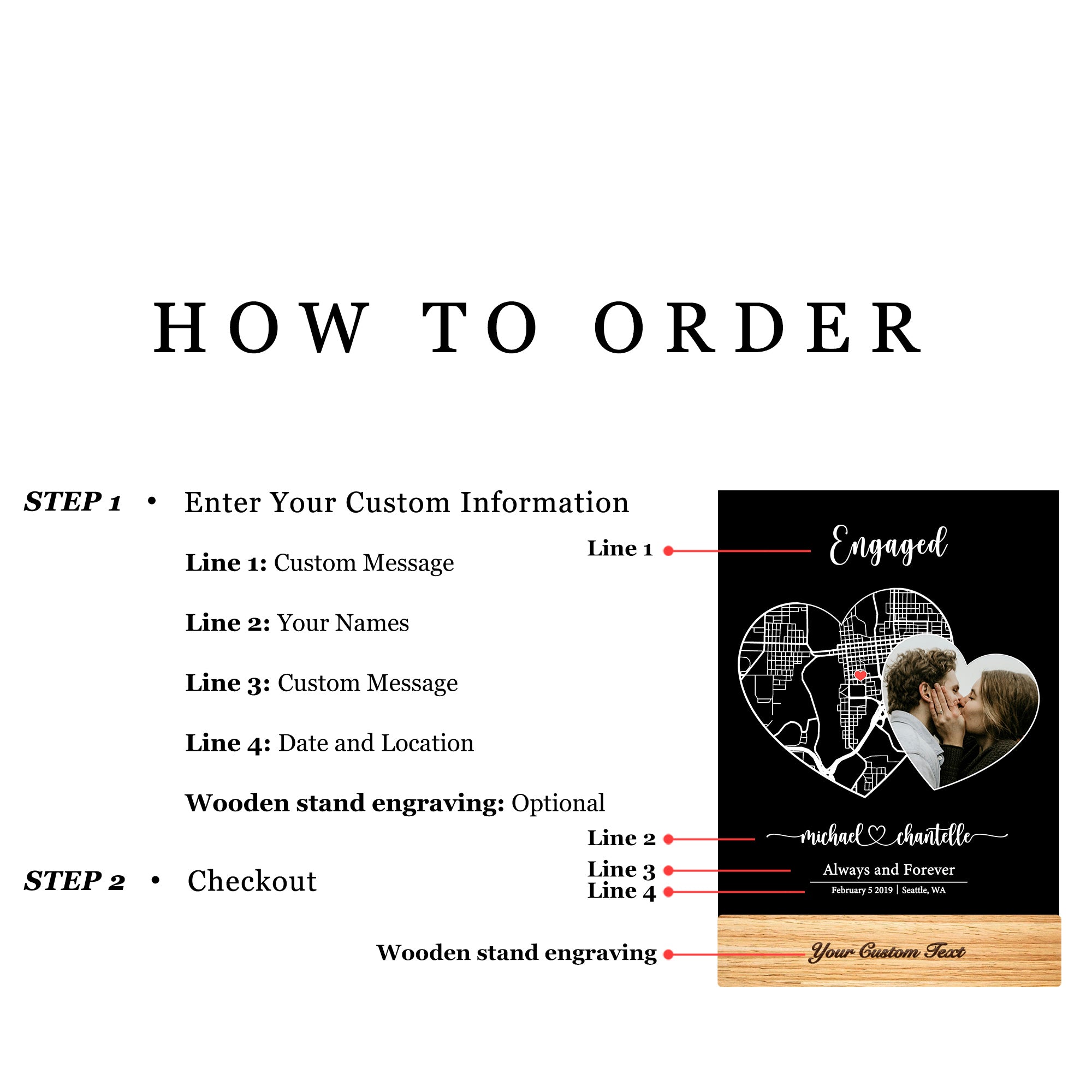 Custom Location Map and Photo Night Light (MAP05)