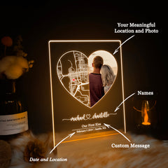 Custom Location Map and Photo Night Light (MAP07)