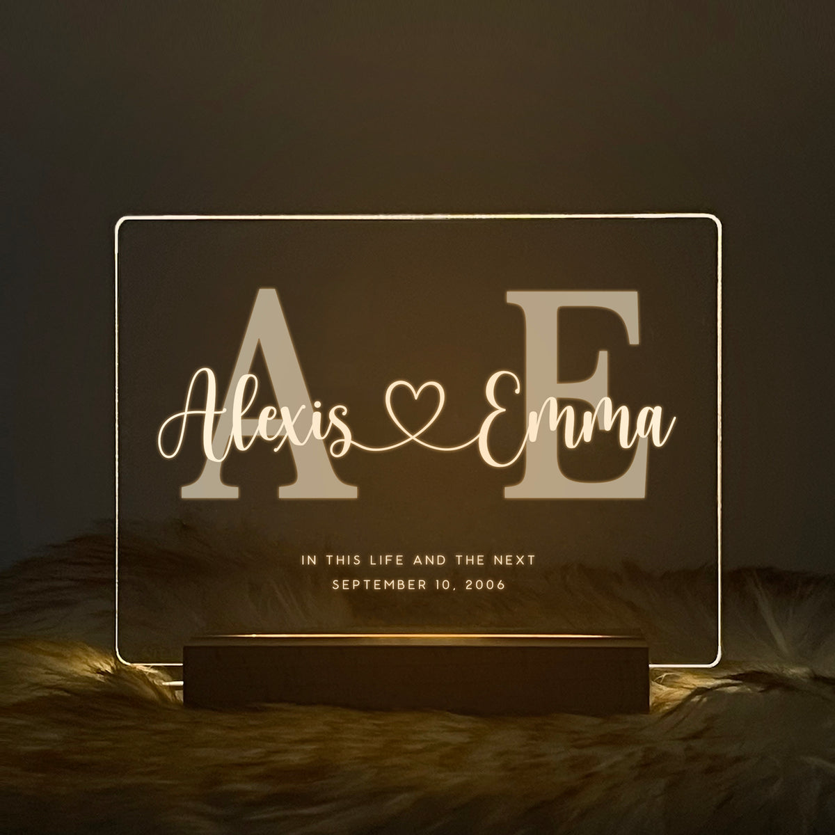 Personalized Initials LED Acrylic Night Light (NNV06)