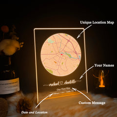Custom Location Map Acrylic Night Light (MAP13)
