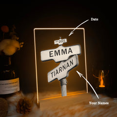 Personalized Street Sign LED Acrylic Night Light (NNV17)