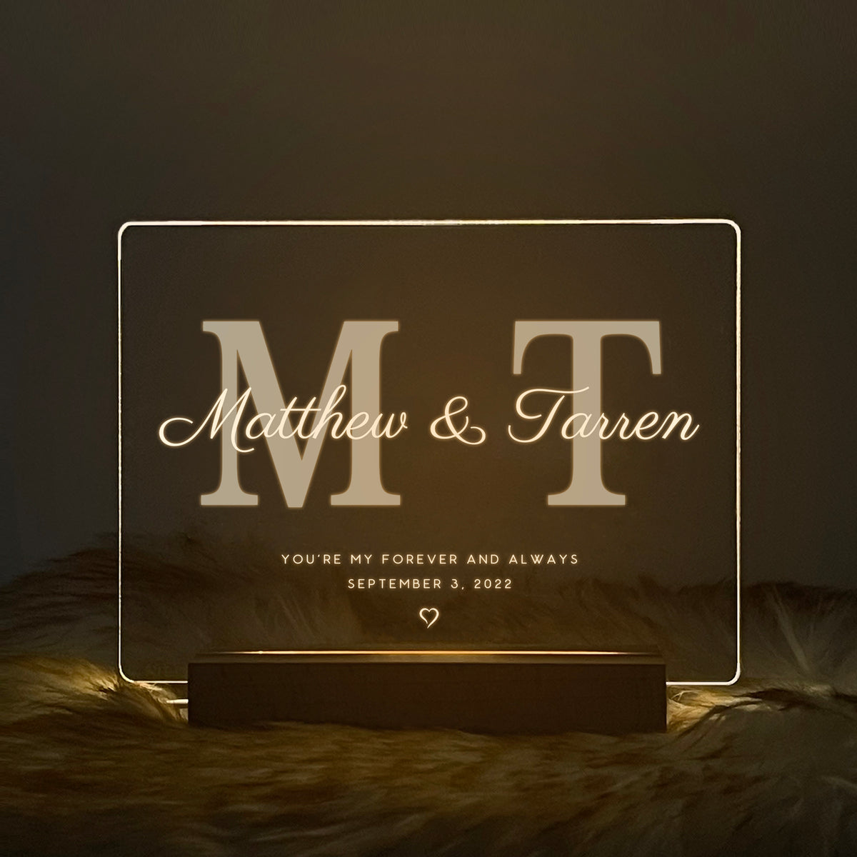 Personalized Initials LED Acrylic Night Light (NNV07)