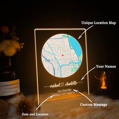 Custom Location Map Acrylic Night Light (MAP16)