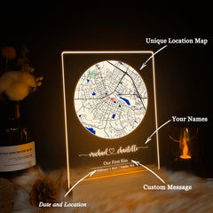 Custom Location Map Acrylic Night Light (MAP19)