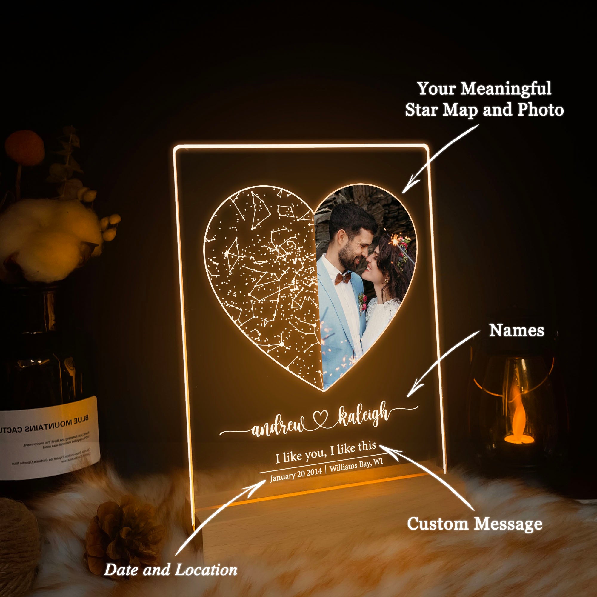 Personalized Star Map and Photo Light (STAR01N)
