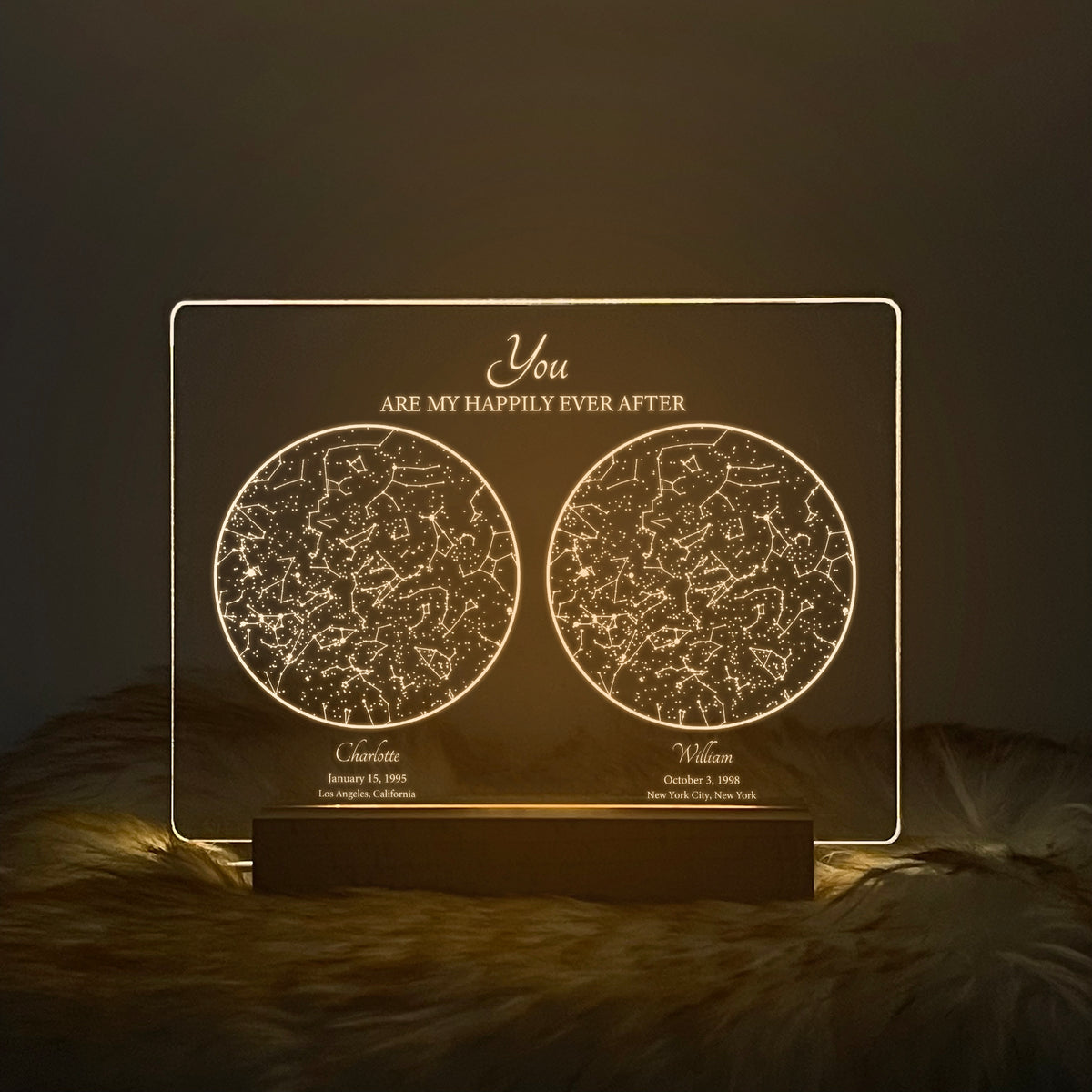 Personalized Night Sky Star Map by Date – Custom Constellation Print & Night Light (STAR01D)