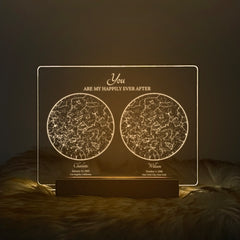 Personalized Night Sky Star Map by Date – Custom Constellation Print & Night Light (STAR01D)