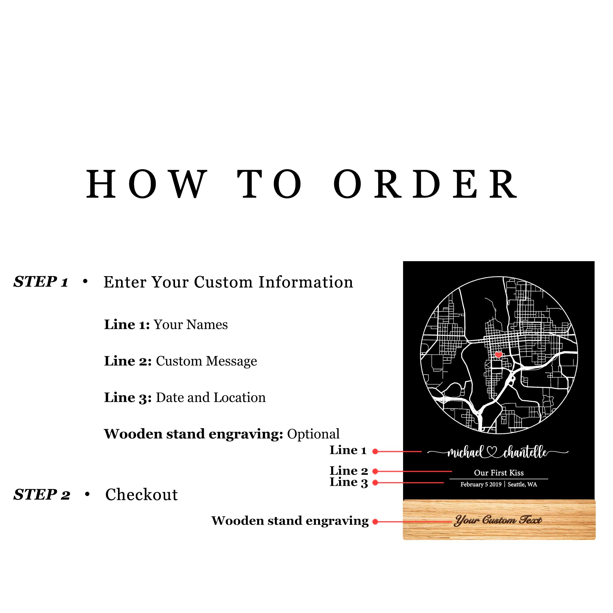 Custom Location Map Acrylic Night Light (MAP03)