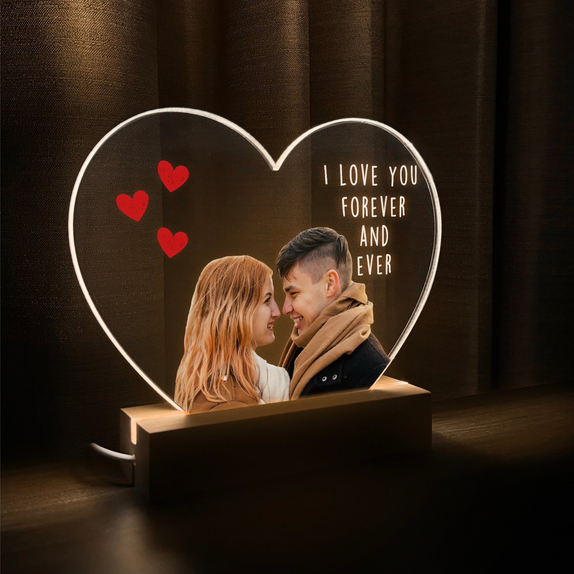 Personalized Heart-Shaped Photo Lamp (HEART07)