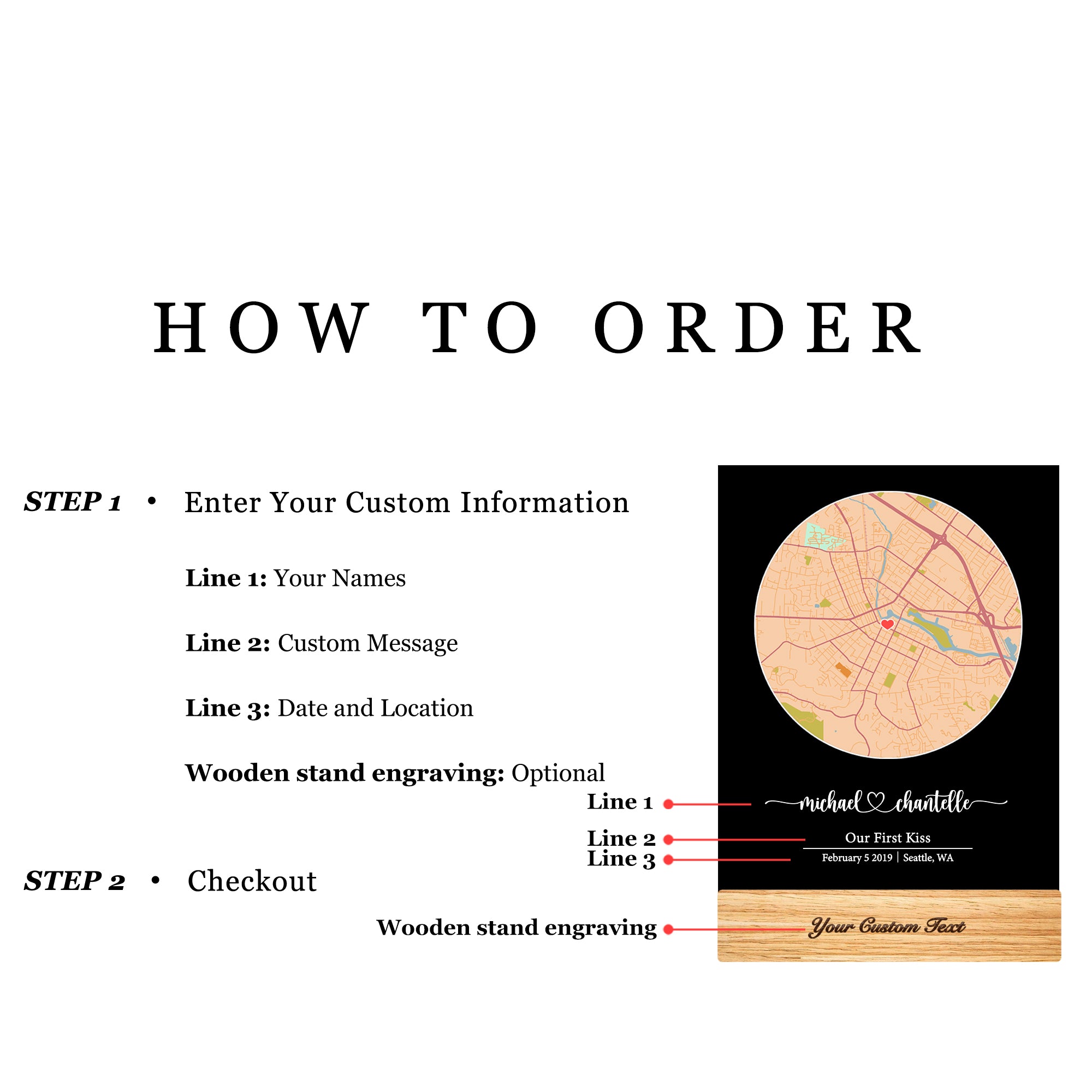 Custom Location Map Acrylic Night Light (MAP13)