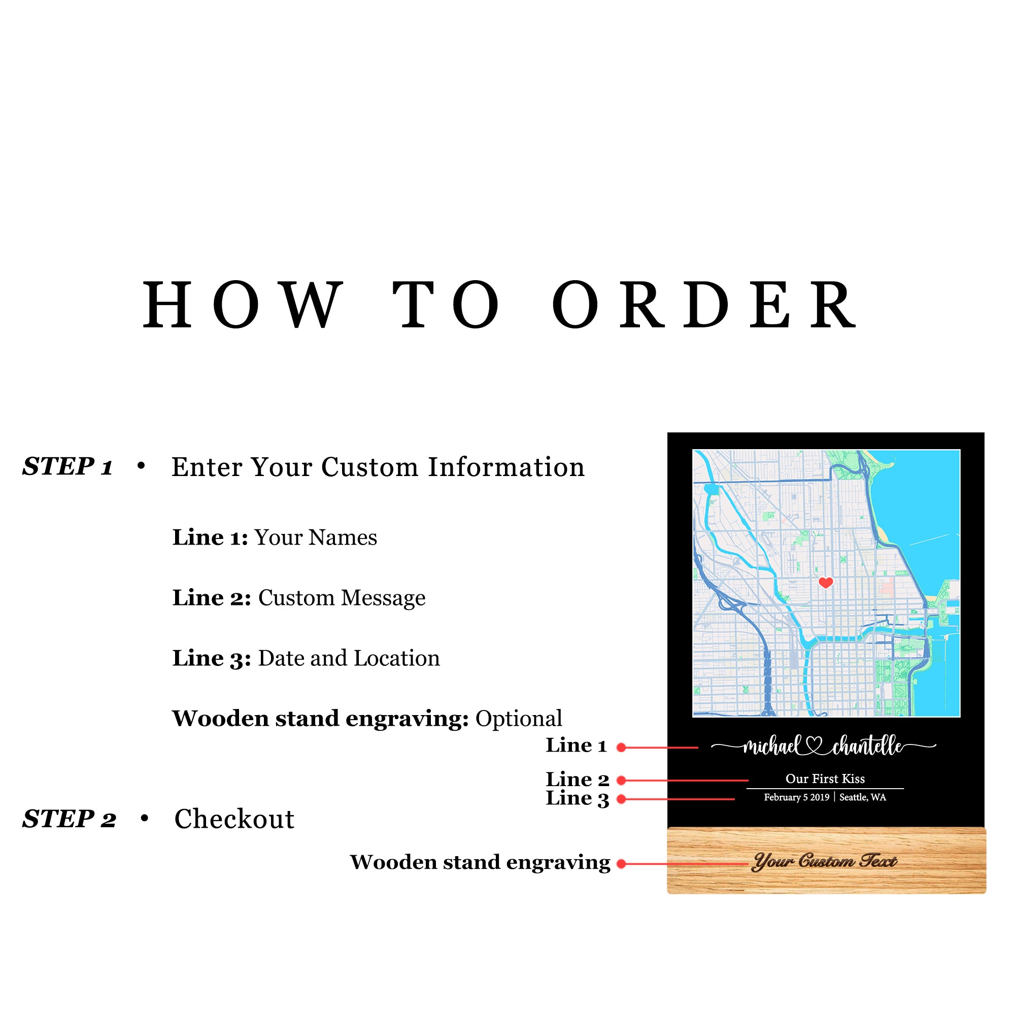 Custom Location Map Acrylic Night Light (MAP15)