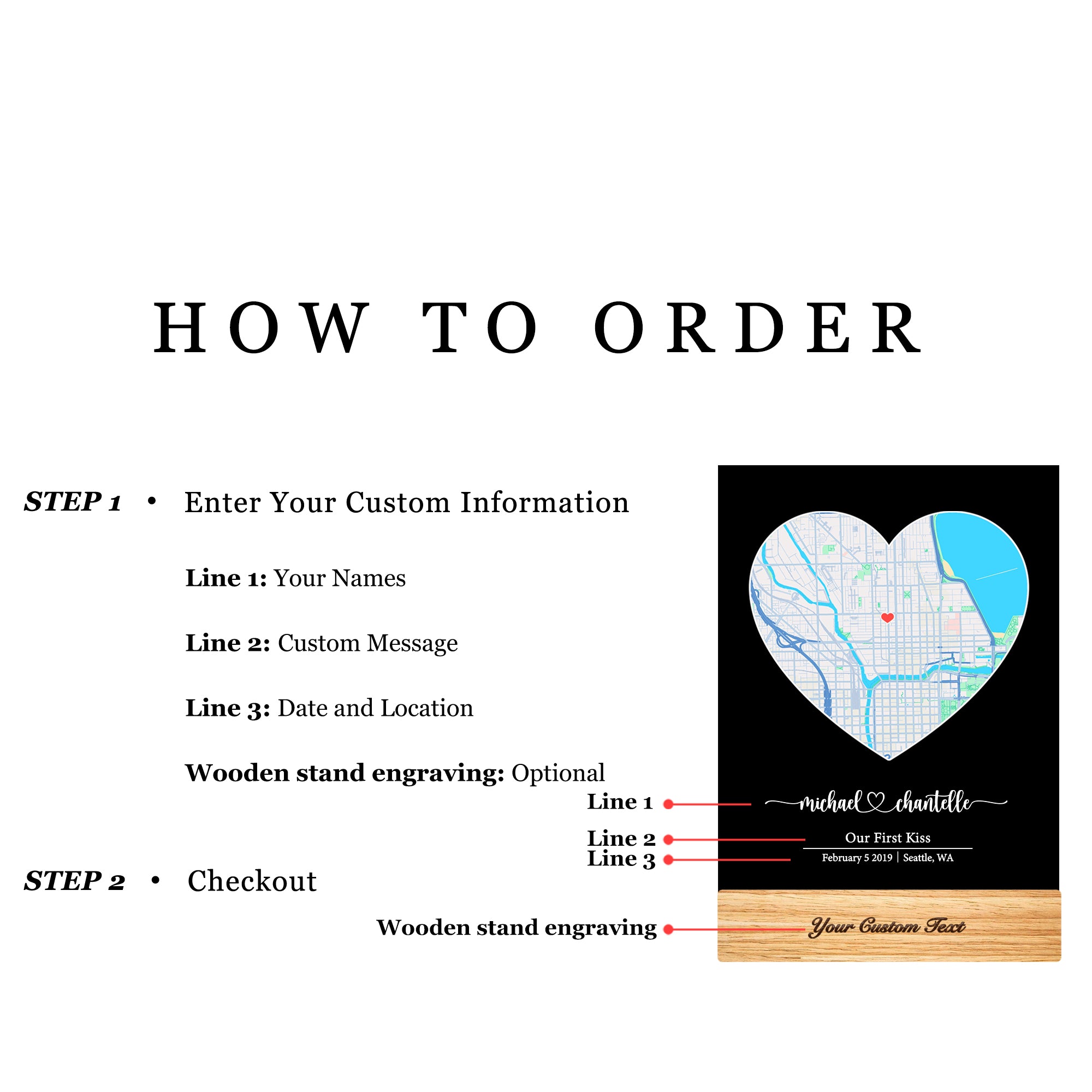 Custom Location Map Acrylic Night Light (MAP17)