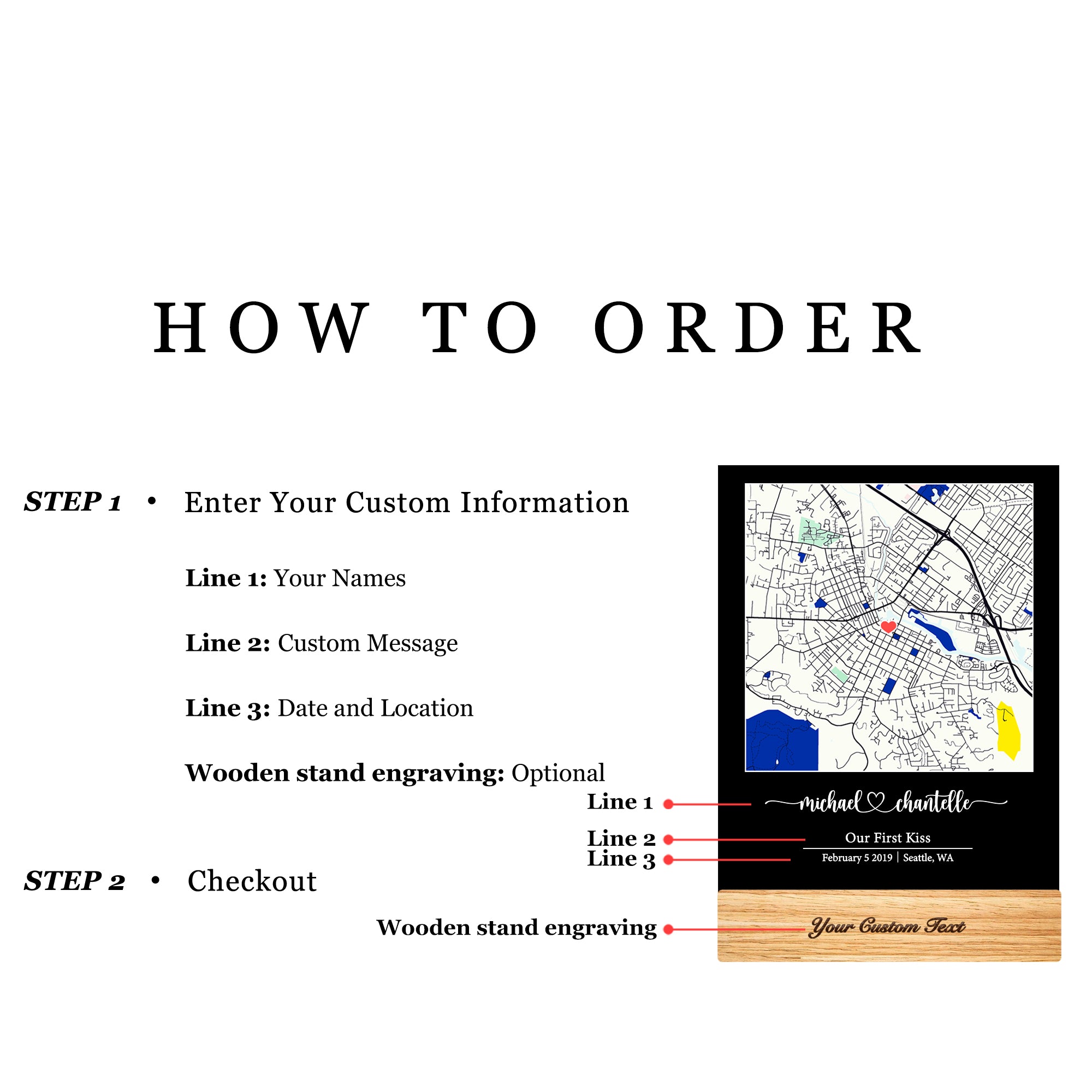 Custom Location Map Acrylic Night Light (MAP18)