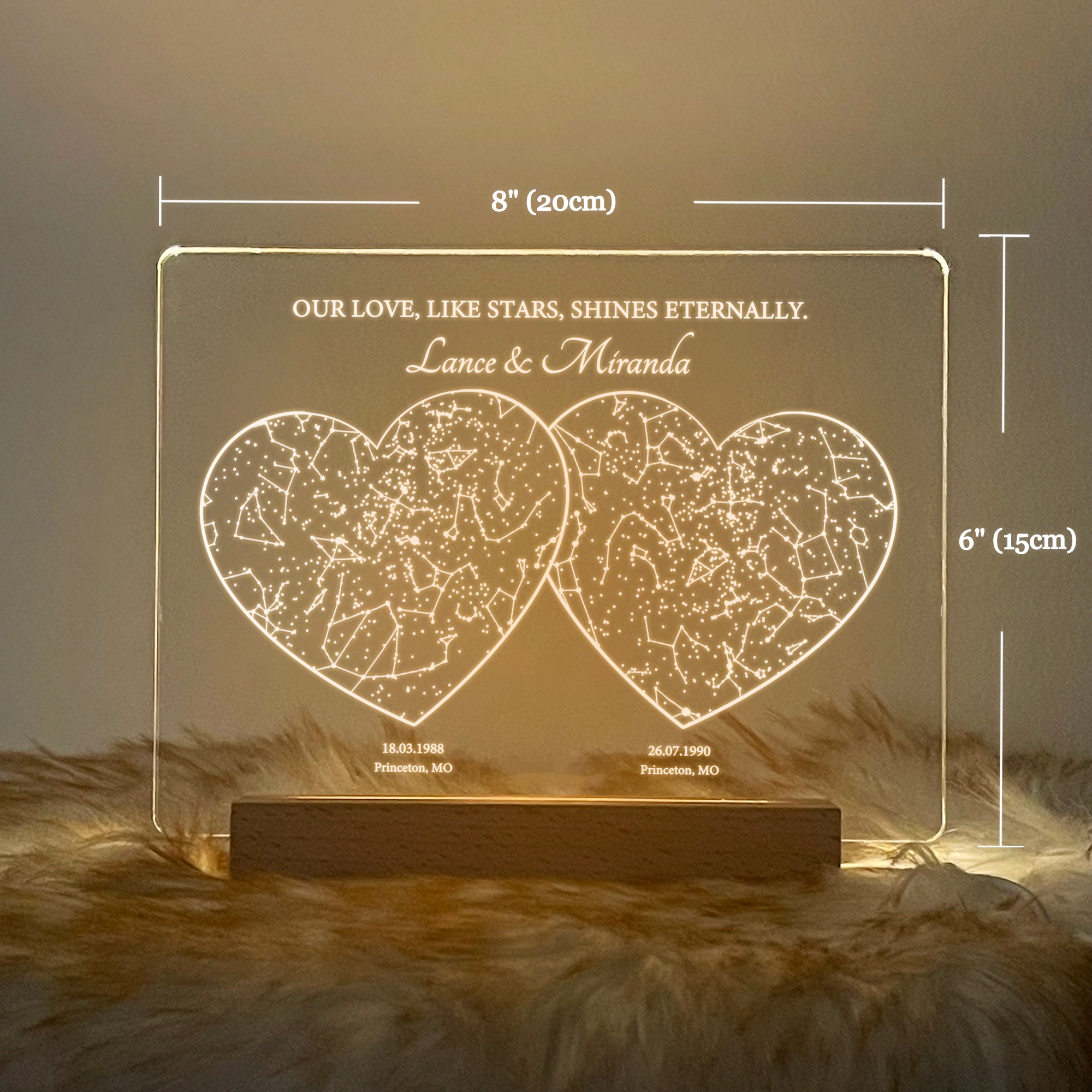 Personalized Night Sky Star Map by Date – Custom Constellation Print & Night Light (STAR01J)