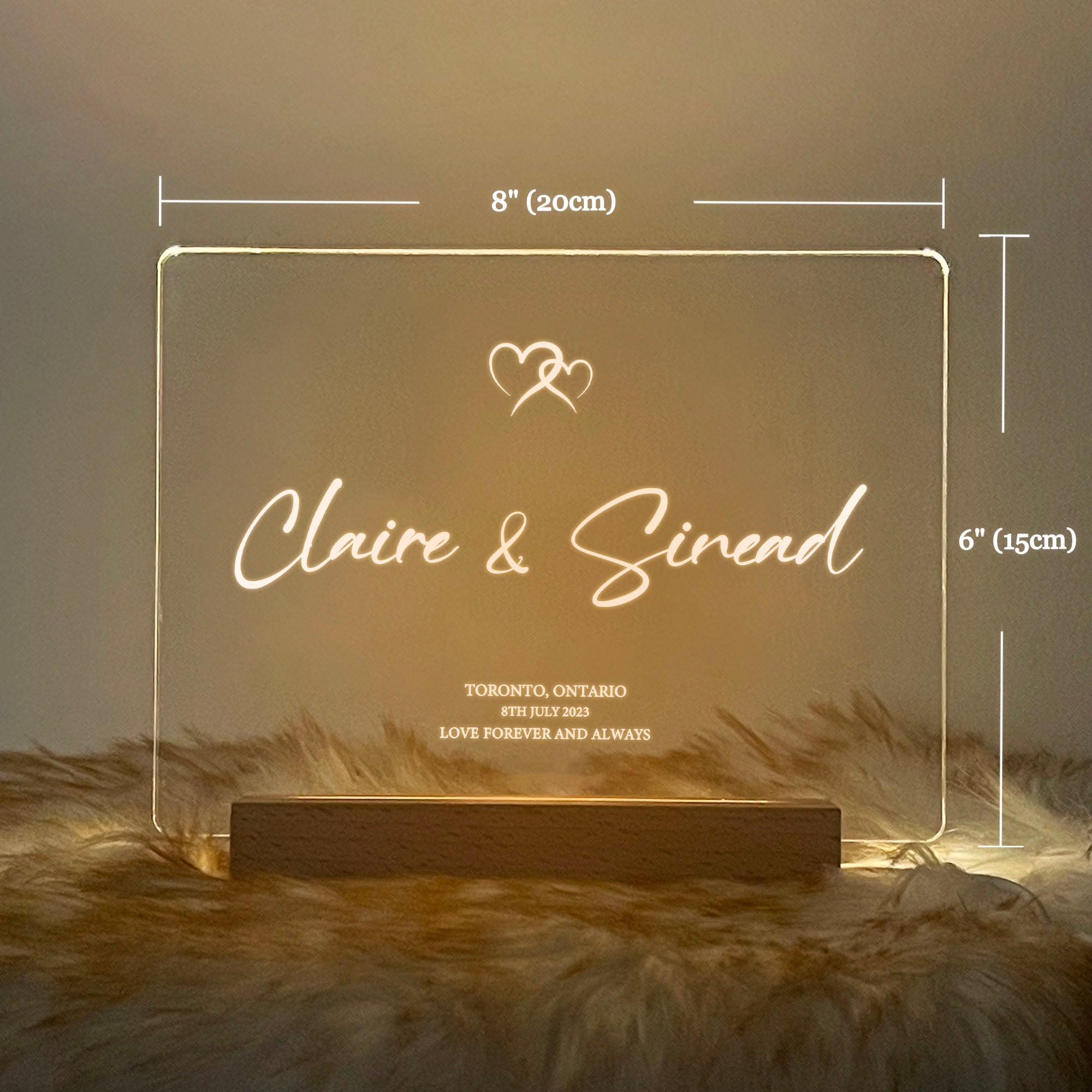 Personalized Couple Name LED Acrylic Night Light (NNV02)