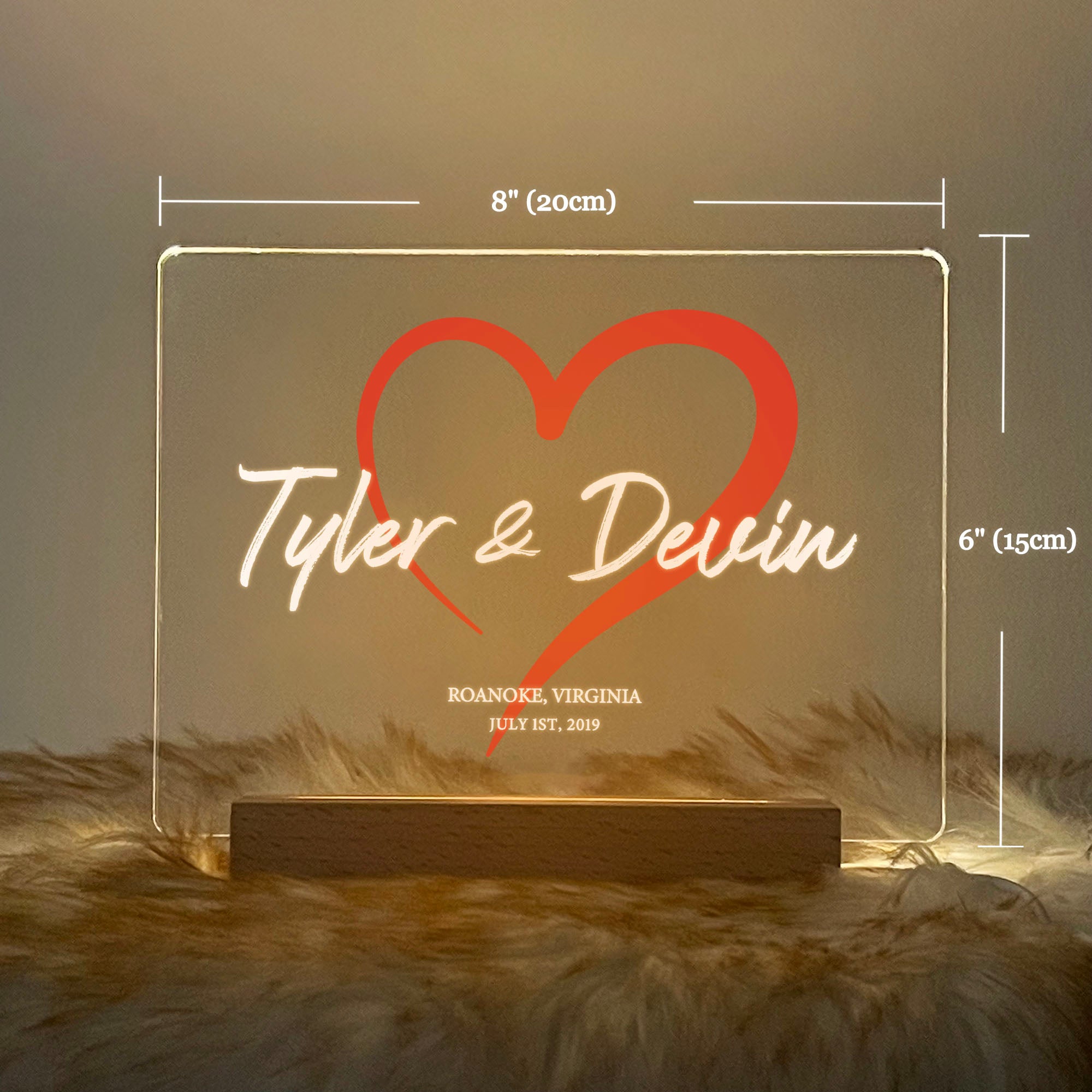 Personalized Couple Name LED Acrylic Night Light (NNV03)