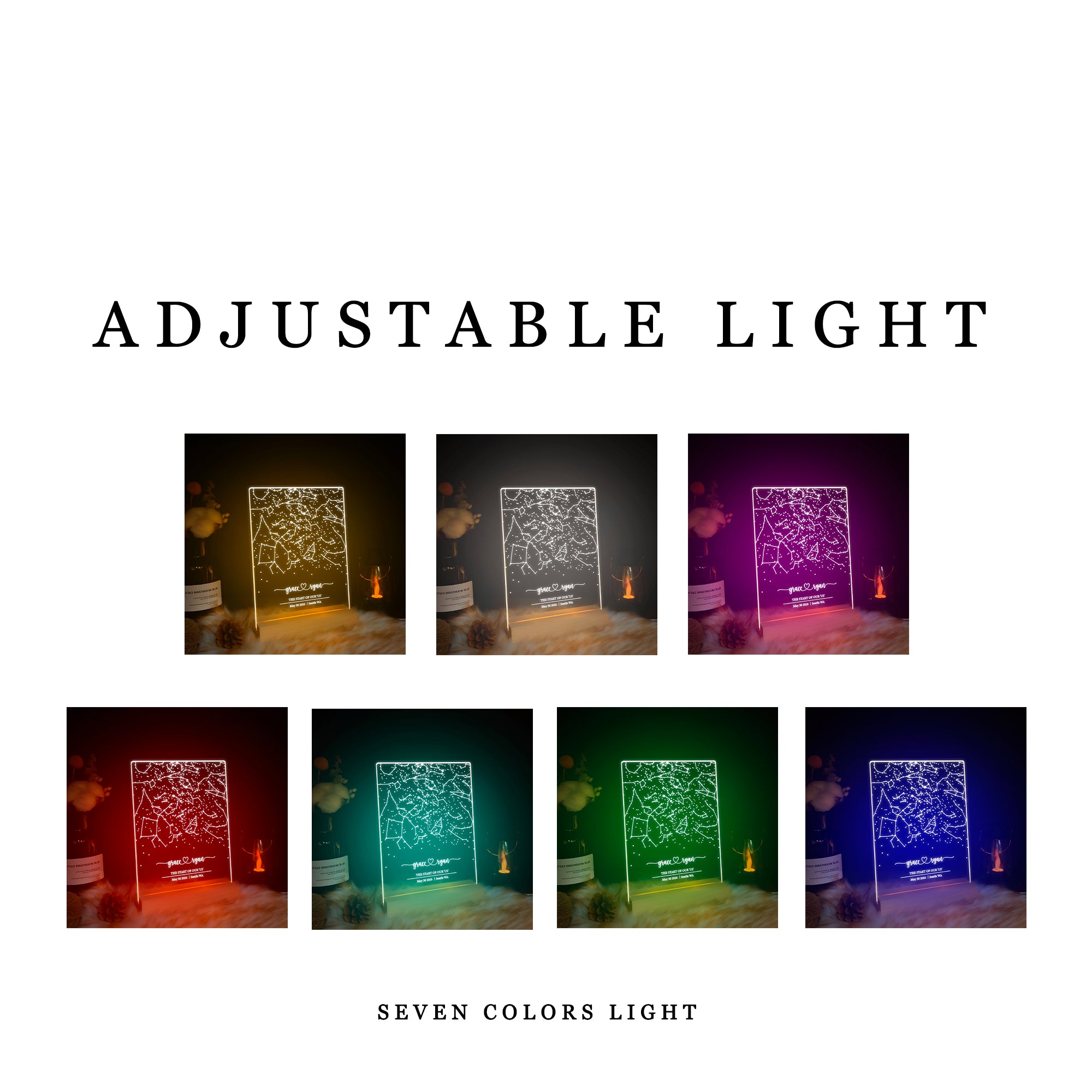 Personalized Night Sky Star Map by Date – Custom Constellation Print & Night Light (STAR01)