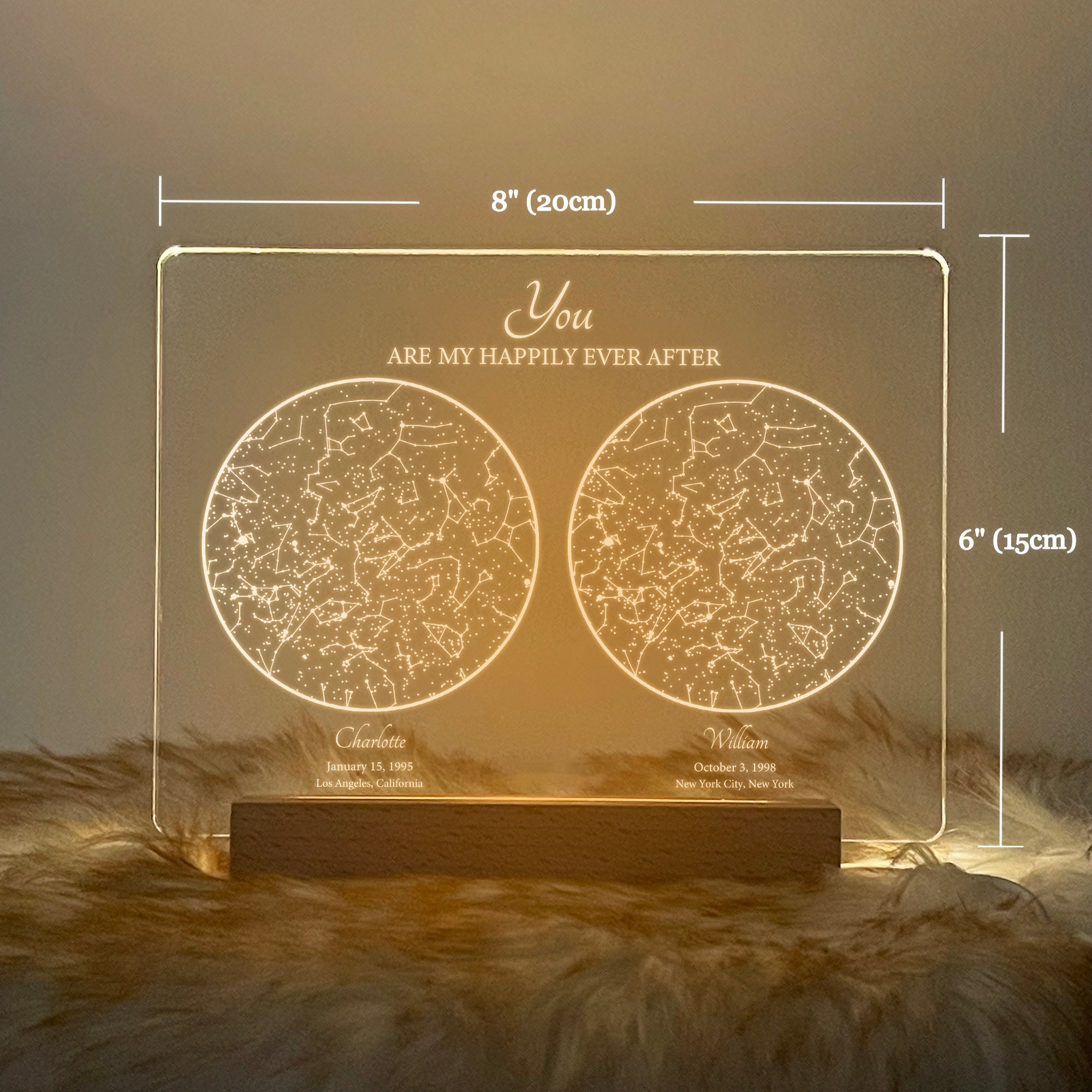 Personalized Night Sky Star Map by Date – Custom Constellation Print & Night Light (STAR01D)