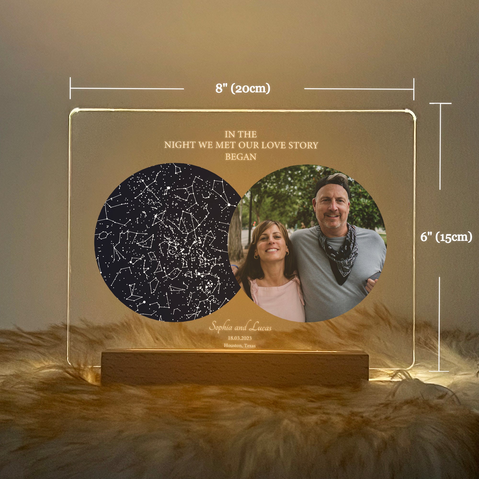 Personalized Night Sky Star Map by Date – Custom Constellation Print & Night Light (STAR01B)