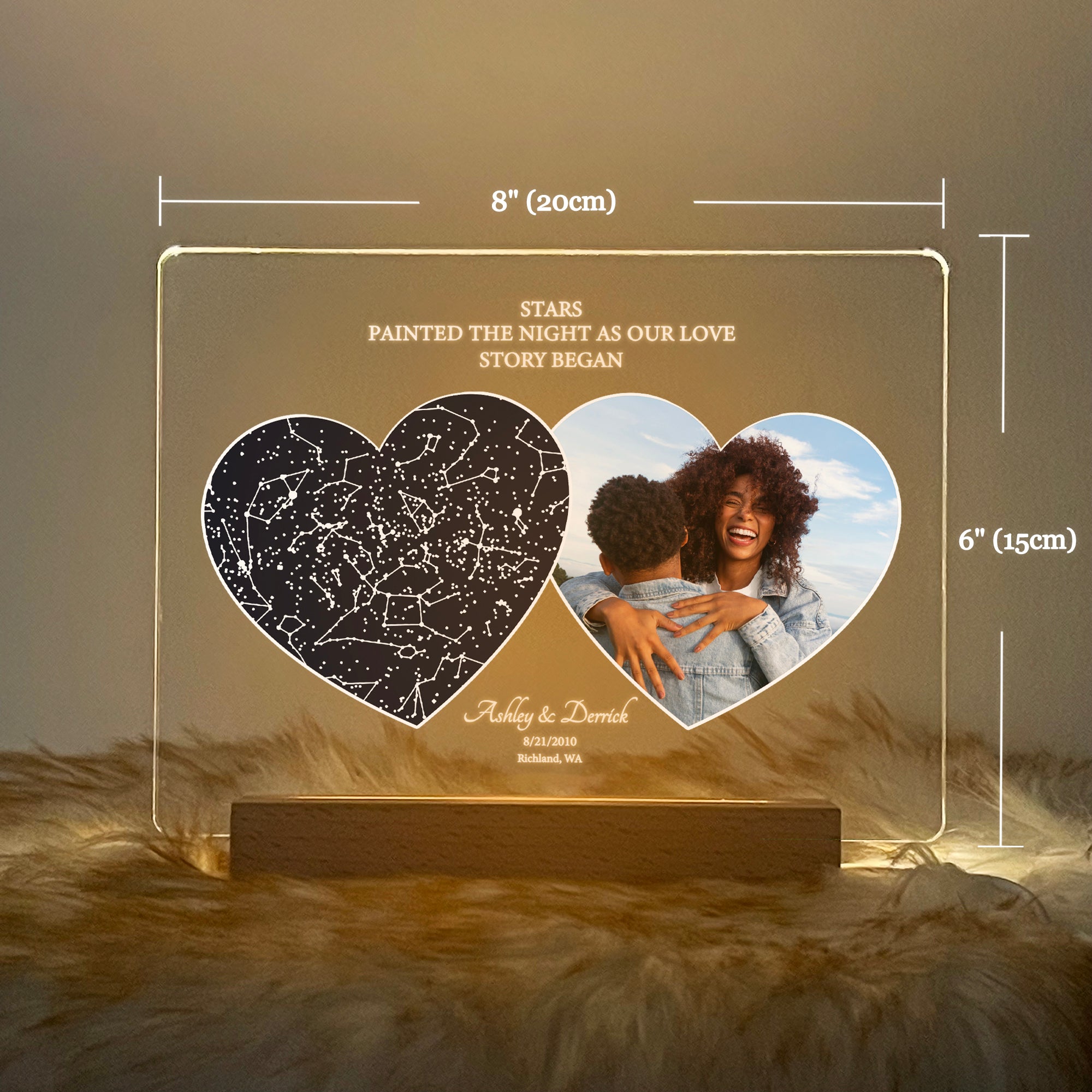 Personalized Night Sky Star Map by Date – Custom Constellation Print & Night Light (STAR01O)