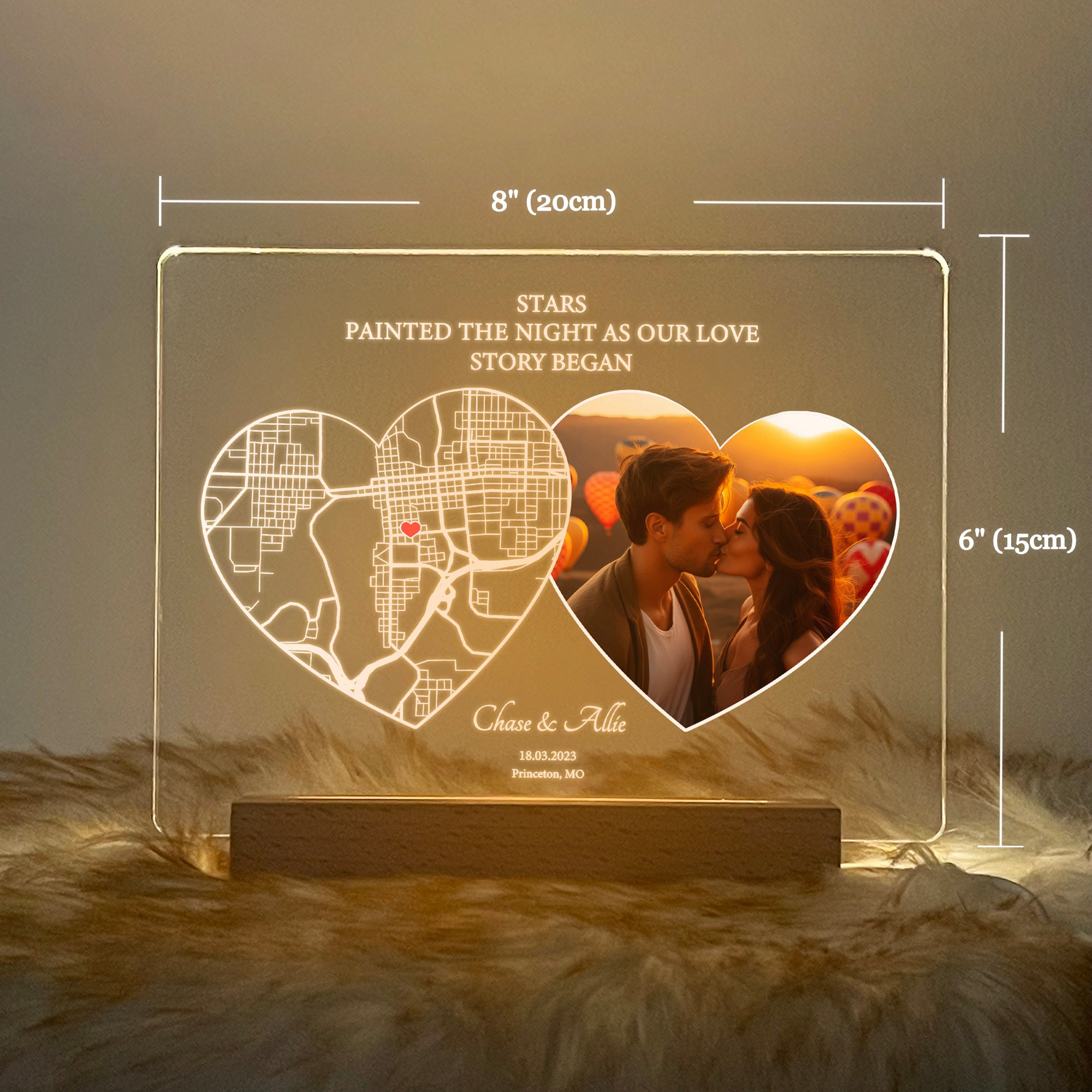 Custom Location Map and Photo Night Light (MAP11)