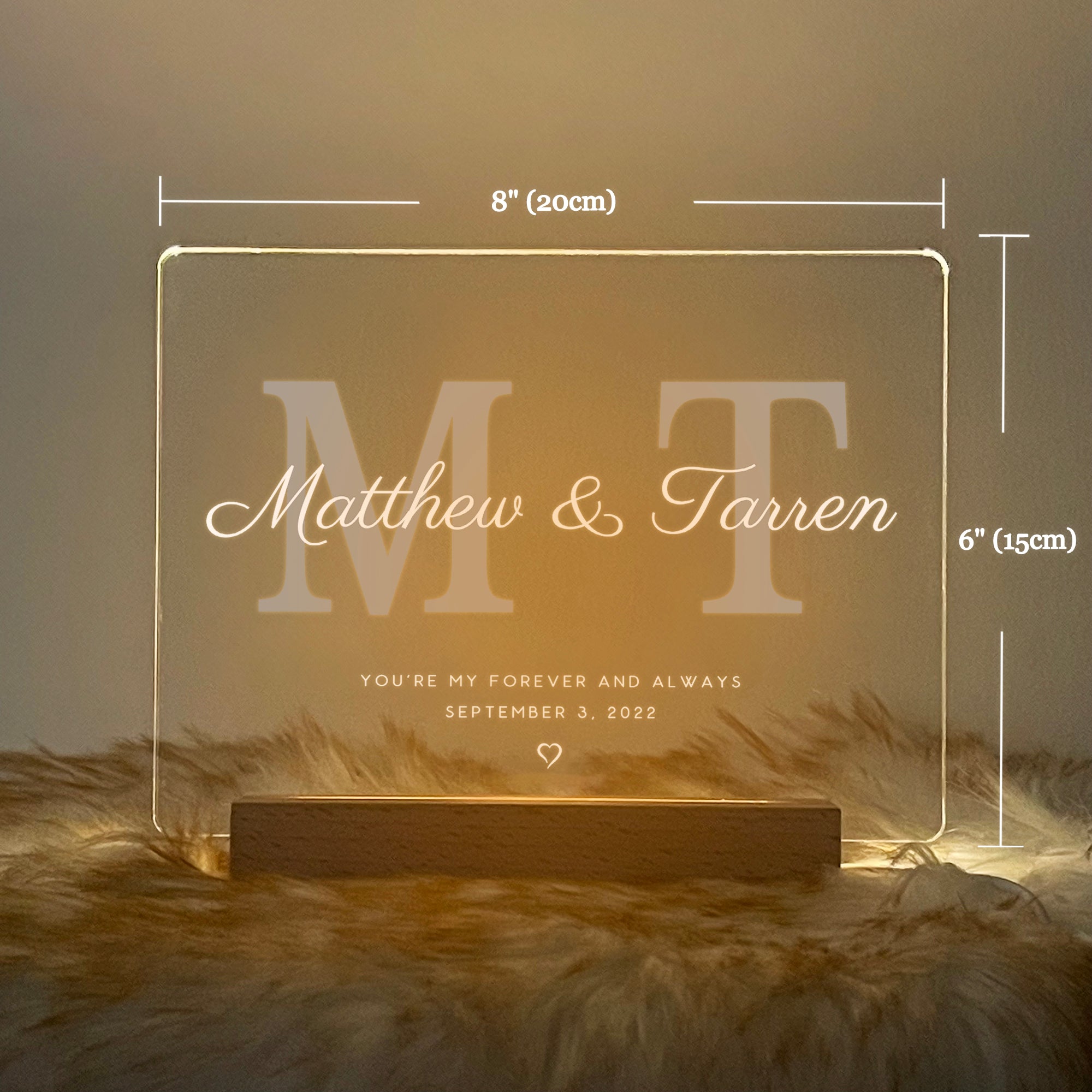 Personalized Initials LED Acrylic Night Light (NNV07)