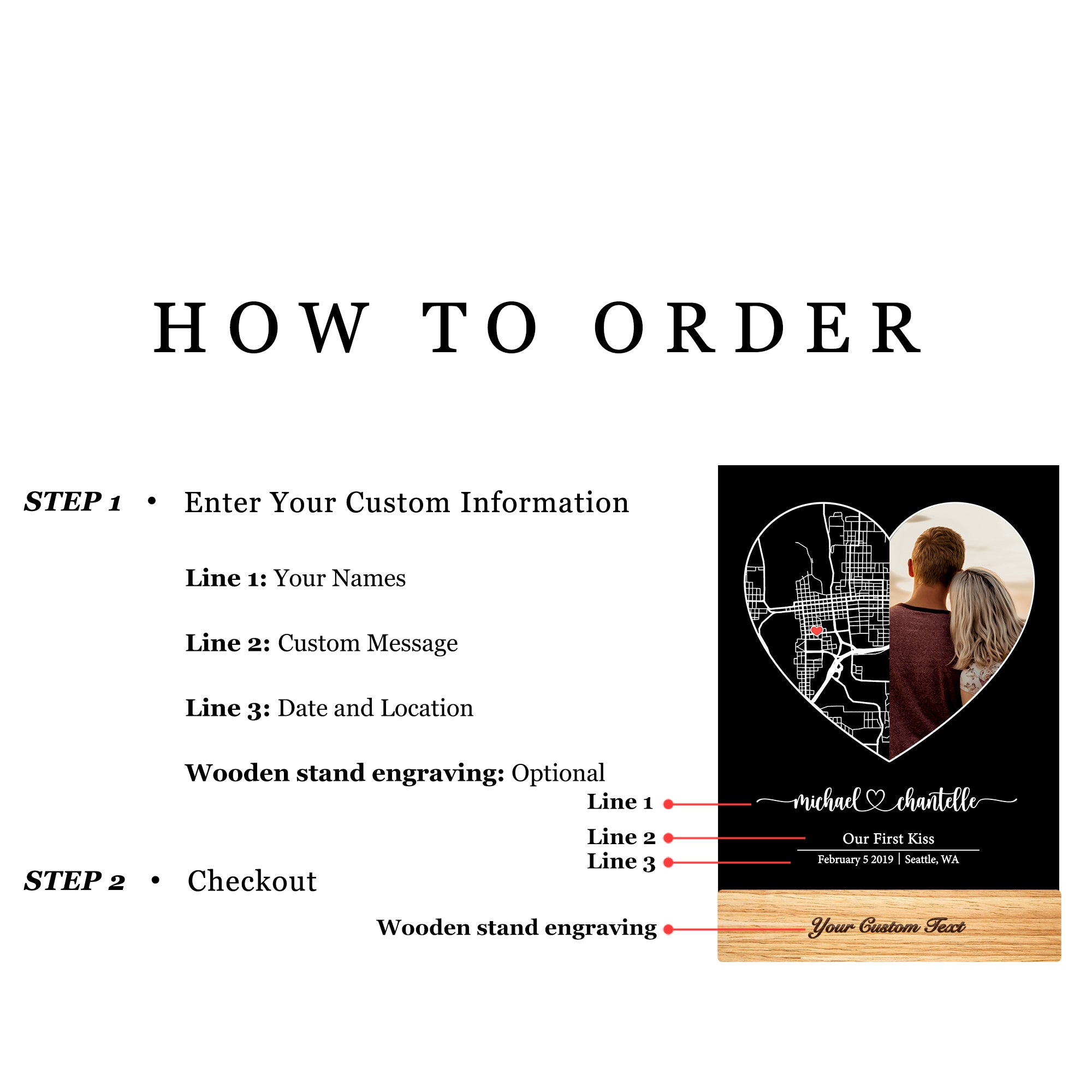 Custom Location Map and Photo Night Light (MAP07)