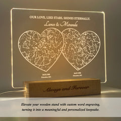 Personalized Night Sky Star Map by Date – Custom Constellation Print & Night Light (STAR01J)