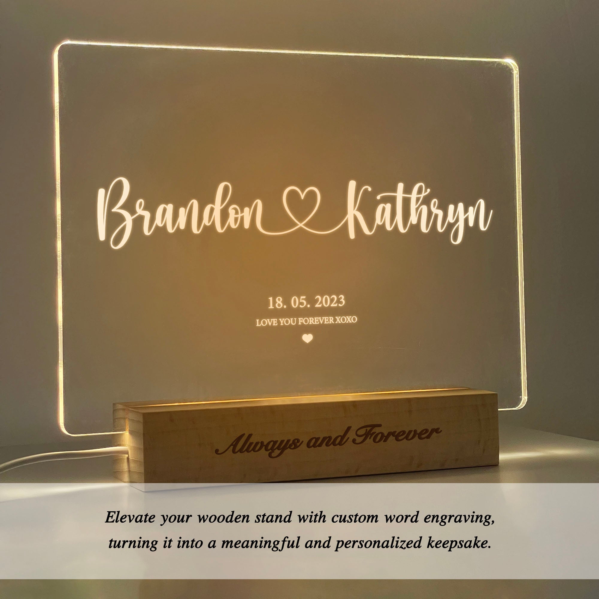 Personalized Couple Name LED Acrylic Night Light (NNV01)