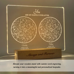 Personalized Night Sky Star Map by Date – Custom Constellation Print & Night Light (STAR01D)